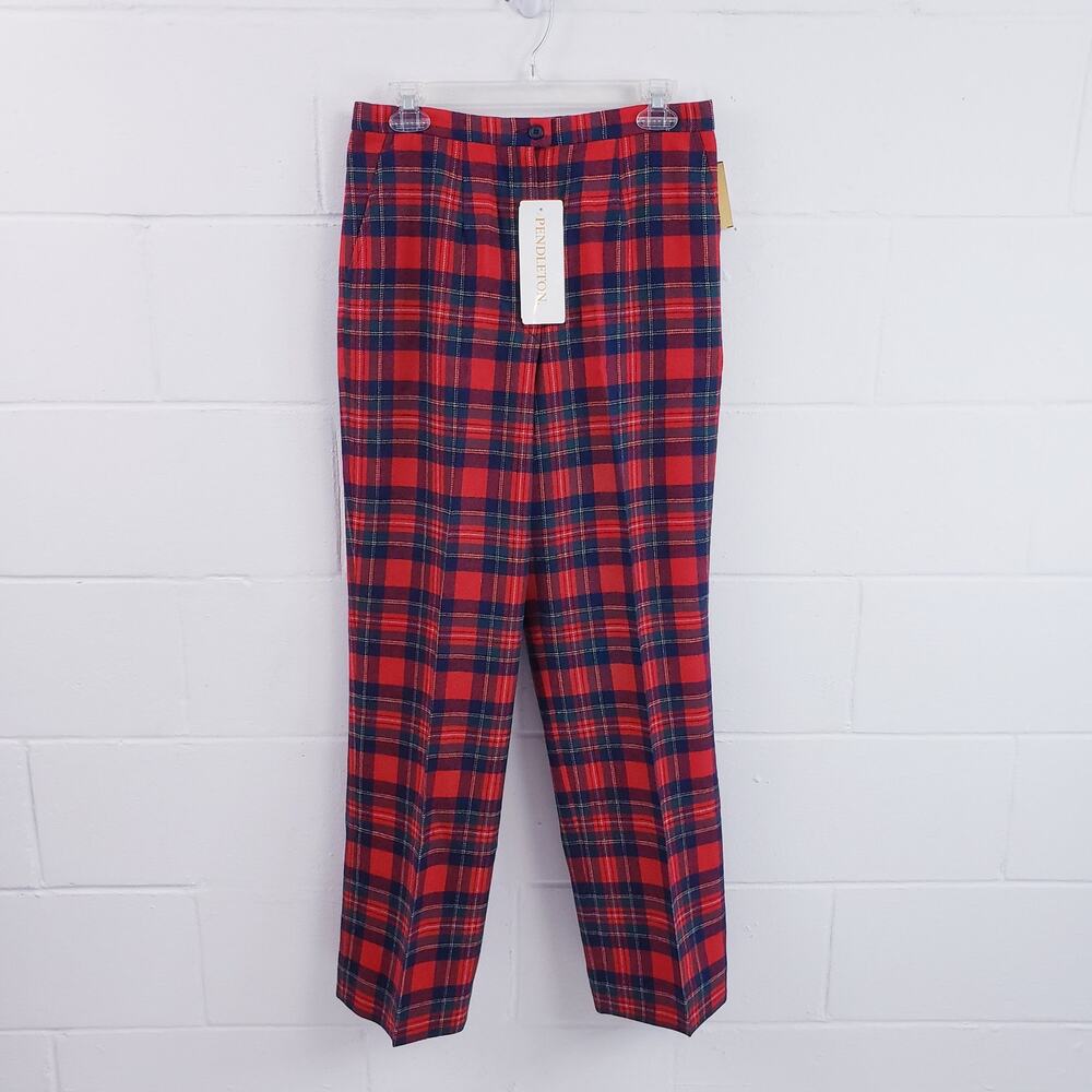Vintage 1980s Pendleton Wool Authentic Royal Stewart Tartan Plaid Trousers NOS